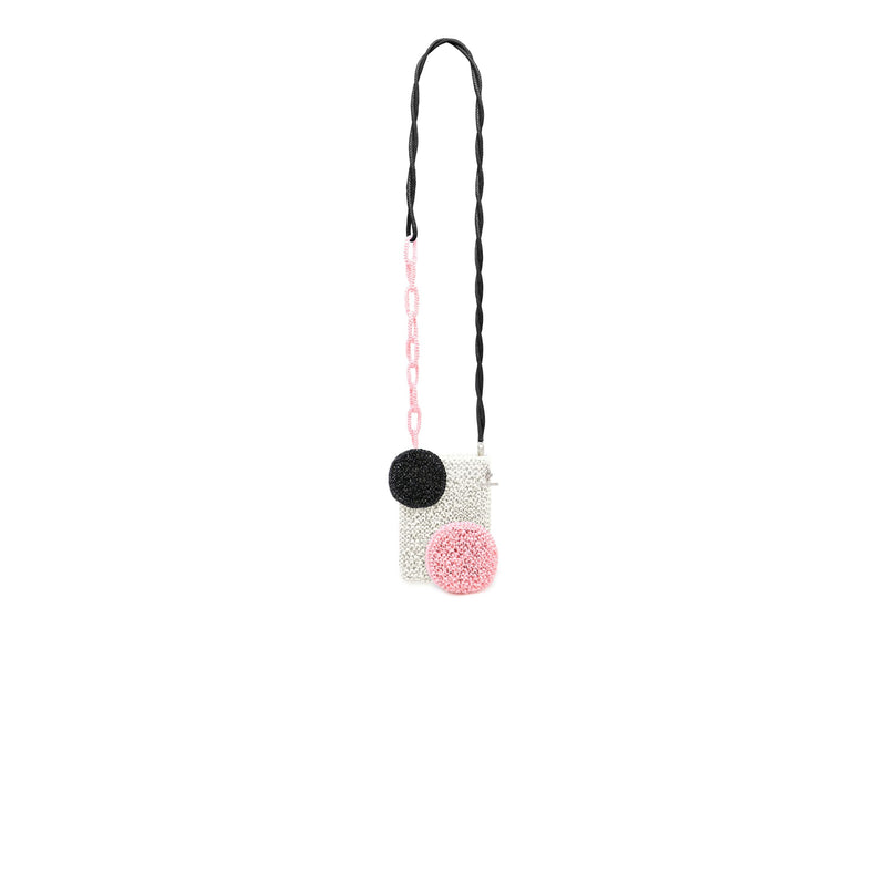 BEA BONGIASCA PHONE BAG Bianco_Opaco_Nero_Opaco_Flamingo_Opaco