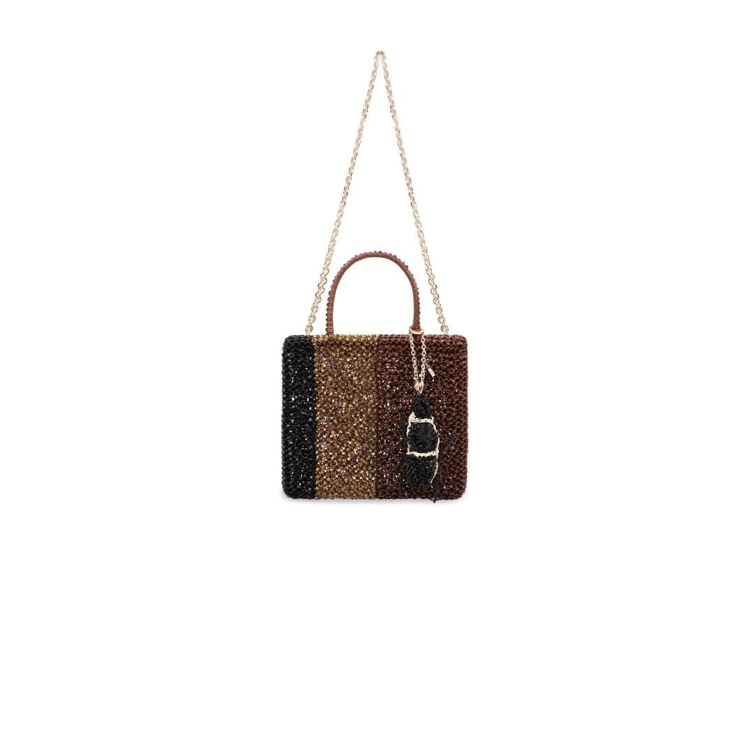 IZUMI KATO STANDARD Z PB25FMT4L4 Crossbody Bag solid-brown-bronze-black spider WIREBAG